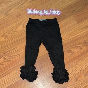 Black Ruffle Kids Leggings